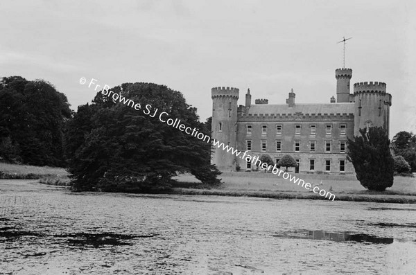 BARMEATH CASTLE BATTLEMENTS FROM W.SHORE OF LAKE